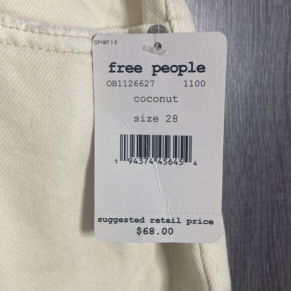 NWT Free People Bailey Denim Mini in White Women's 28 - Picture 5 of 9